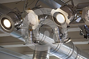 Lighting system. Spotlights and ceiling lights. photo