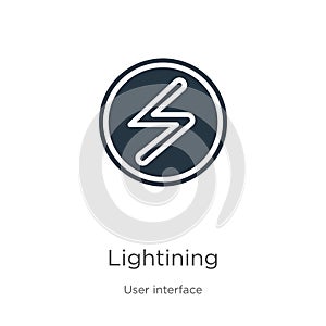 Lightining icon vector. Trendy flat lightining icon from web navigation collection isolated on white background. Vector photo