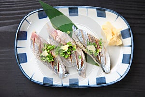 Lightly Broiled Pacific Saury Sushi