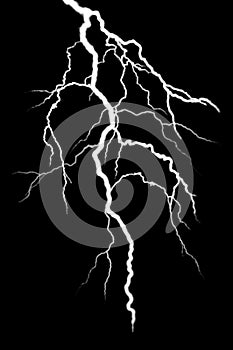 Lightning against dark sky