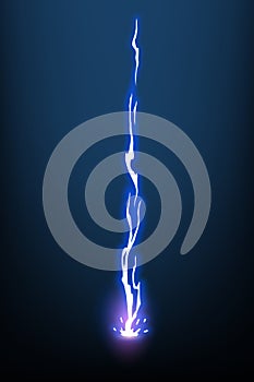 Lightning animation with sparks. Electricity thunderbolt danger, light electric powerful thunder. Bright energy effect photo