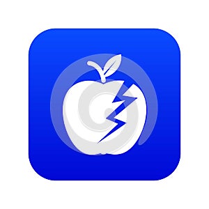 Lightning apple icon blue vector