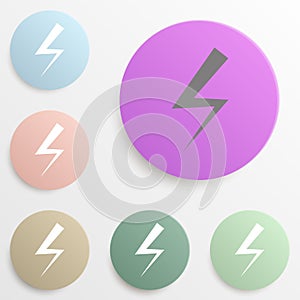 Lightning badge color set. Simple glyph, flat vector of web icons for ui and ux, website or mobile application