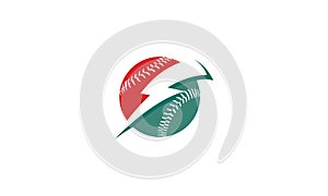 Lightning baseball balls logo vector icon
