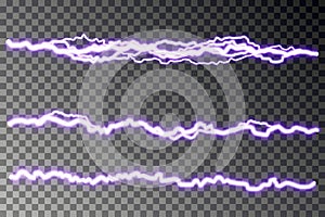 Lightning blast vector isolated on checkered background. Electric discharge. Thunderbolt lightning