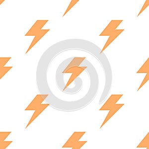 Lightning bolt flash seamless pattern. Thunderbolt print background
