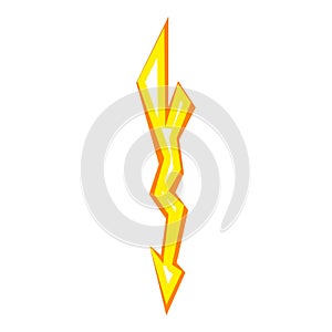 Lightning bolt icon cartoon vector. Power shock