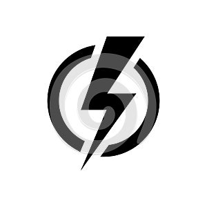 Lightning bolt icon. Electric power symbol photo