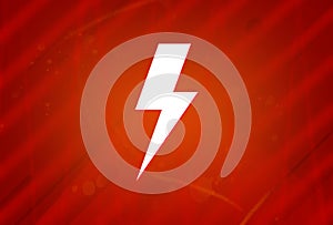 Lightning bolt icon isolated on abstract red gradient magnificence background