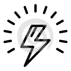 Lightning bolt icon, outline style