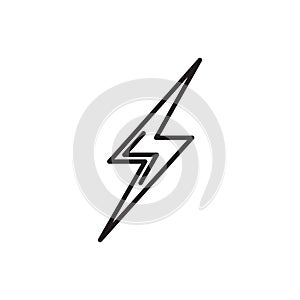 Lightning bolt line icon vector illustrstion