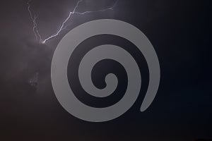 lightning bolt on night sky