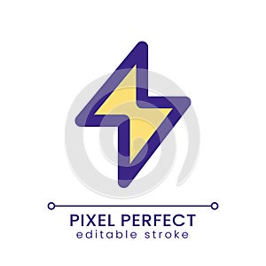 Lightning bolt pixel perfect RGB color ui icon