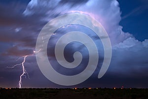 Lightning bolt from a severe thunderstorm