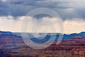 Lightning bolt strike over the Grand Canyon