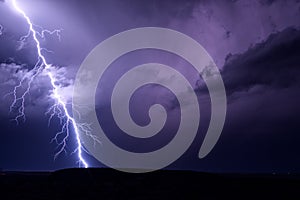 Lightning bolt strike thunderstorm background