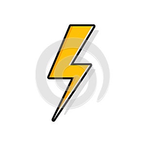 Lightning bolt, thunder bolt, lighting strike expertise flat vector icon