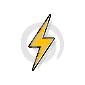 Lightning bolt, thunder bolt, lighting strike expertise flat vector icon