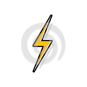 Lightning bolt, thunder bolt, lighting strike expertise flat vector icon photo