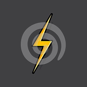 Lightning bolt, thunder bolt, lighting strike expertise flat vector icon photo