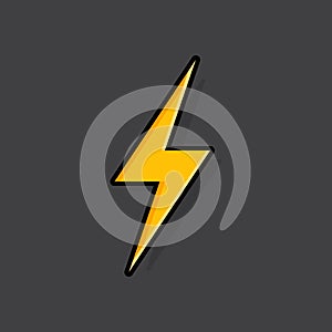 Lightning bolt, thunder bolt, lighting strike expertise flat vector icon photo