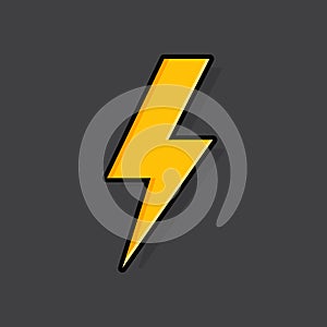 Lightning bolt, thunder bolt, lighting strike expertise flat vector icon photo