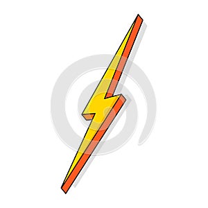 Lightning bolt. Thunderbolt, lightning strike. Modern flat style vector illustration. Thunder and Bolt Lighting Flash Icons Set.