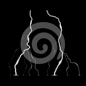 Lightning bolt. Two realistic vector lightning symbols