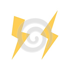 Lightning bolt vector icon. Flash icon. Bolt of lightning vector. Streak of light sign. Electric bolt flash icon.