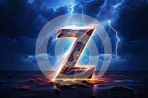 lightning bolt z a powerful lightning strike in the shape of the