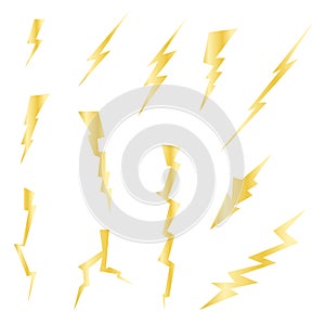 Lightning Bolts Icons Set