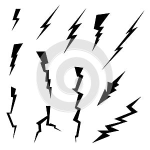 Lightning Bolts Icons Set