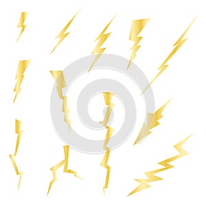 Lightning Bolts Icons Set photo