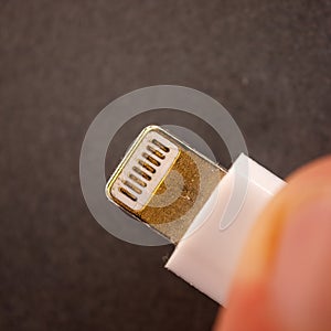Lightning cable connector for charging Apple iPhone