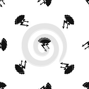 Lightning cloud pattern seamless black