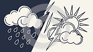Lightning Cloud Weather Icon Vector, vector design Generative AI