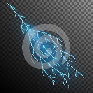 Lightning effect on transparent background. EPS 10 vector