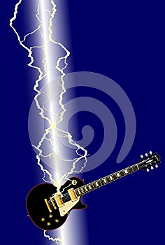 Lightning Electric Guitar Background