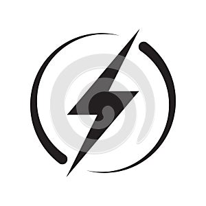 Lightning, electric power vector logo design element. Energy and thunder electricity symbol concept. Lightning bolt sign