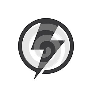 Lightning, electric power vector logo design element. Energy and thunder electricity symbol concept. Lightning bolt sign in the