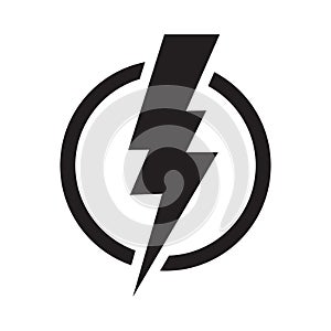 Lightning, electric power vector logo design element. Energy and thunder electricity symbol concept. Lightning bolt sign.