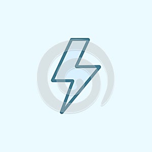 lightning field outline icon. Element of 2 color simple icon. Thin line icon for website design and development, app development.