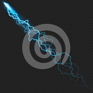 Lightning flash bolt or thunderbolt effect object for design. EPS 10