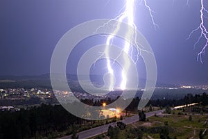 Lightning hits ground photo