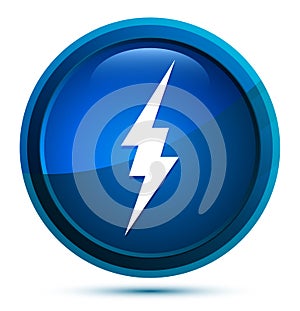 Lightning icon elegant blue round button illustration