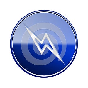 Lightning icon glossy blue.