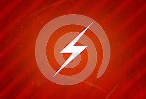 Lightning icon isolated on abstract red gradient magnificence background
