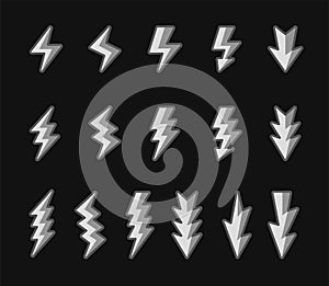 Lightning icon set