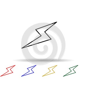lightning multi color style icon. Simple thin line, outline vector of web icons for ui and ux, website or mobile application