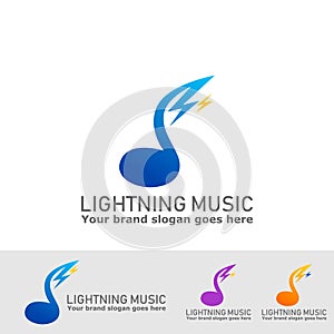 Lightning music note logo